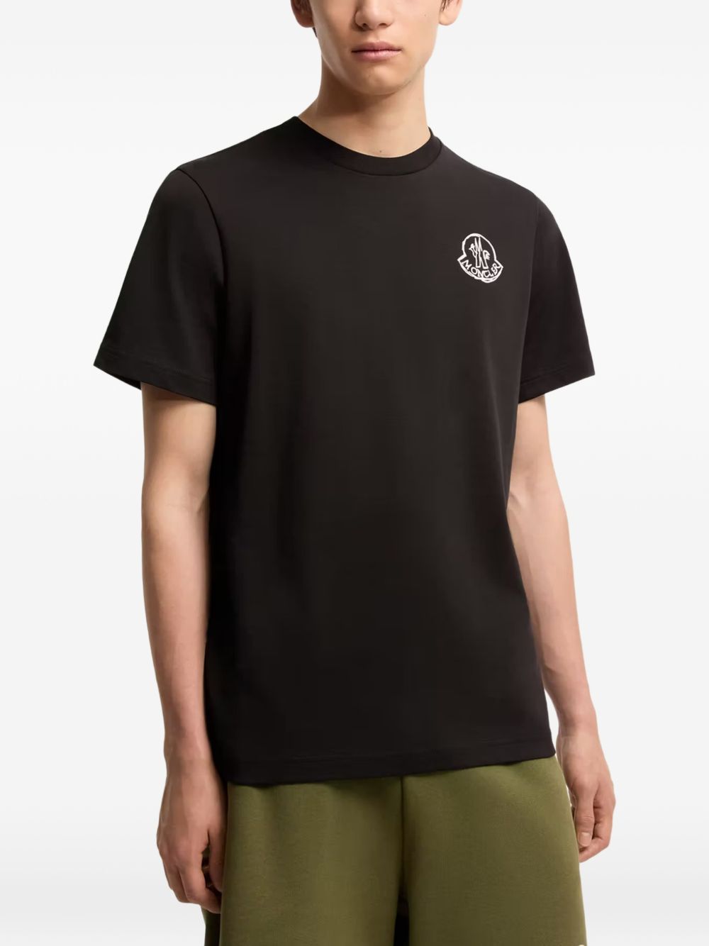 MONCLER T-shirt in jersey di cotone con patch logo