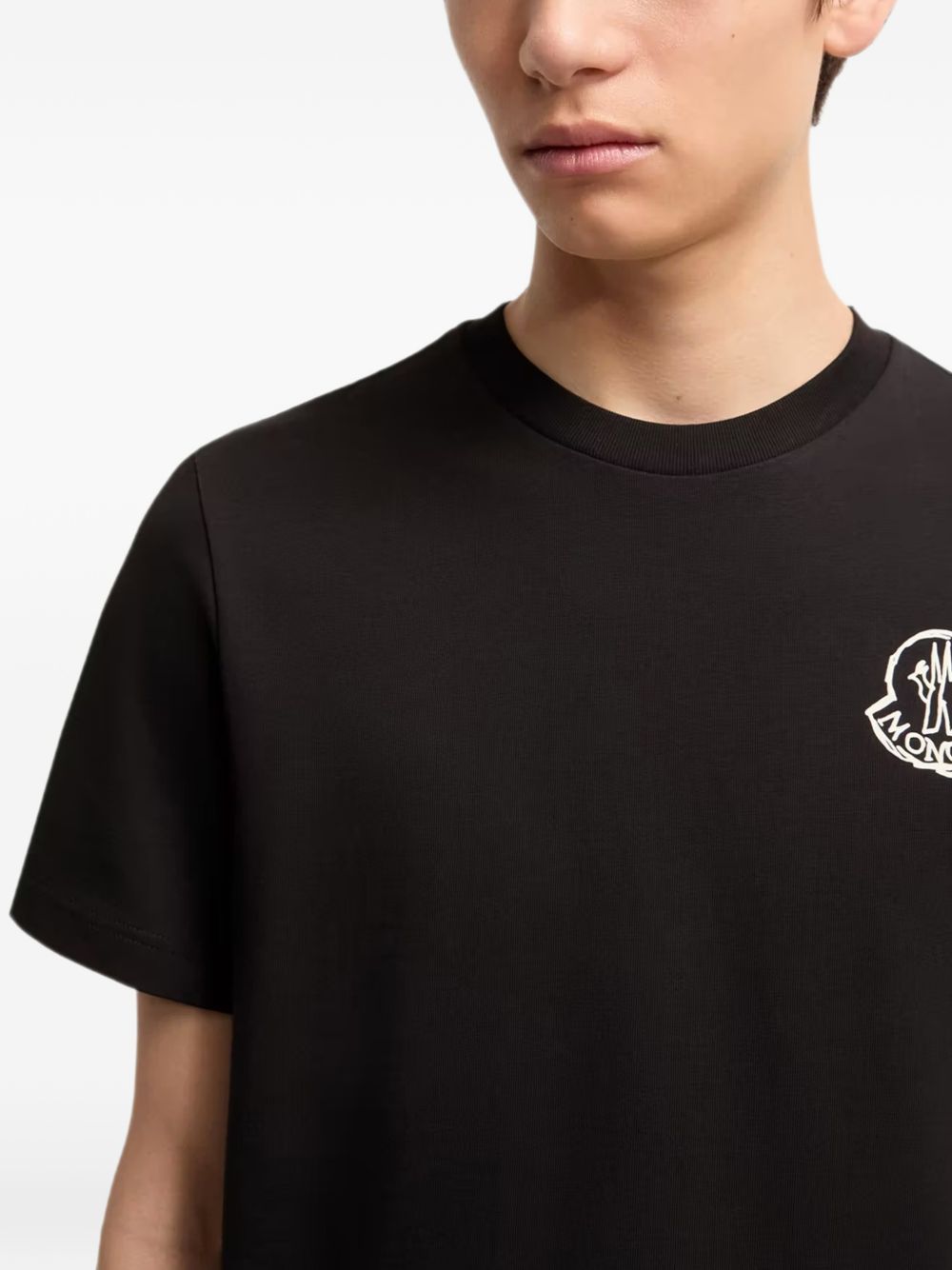 MONCLER T-shirt in jersey di cotone con patch logo