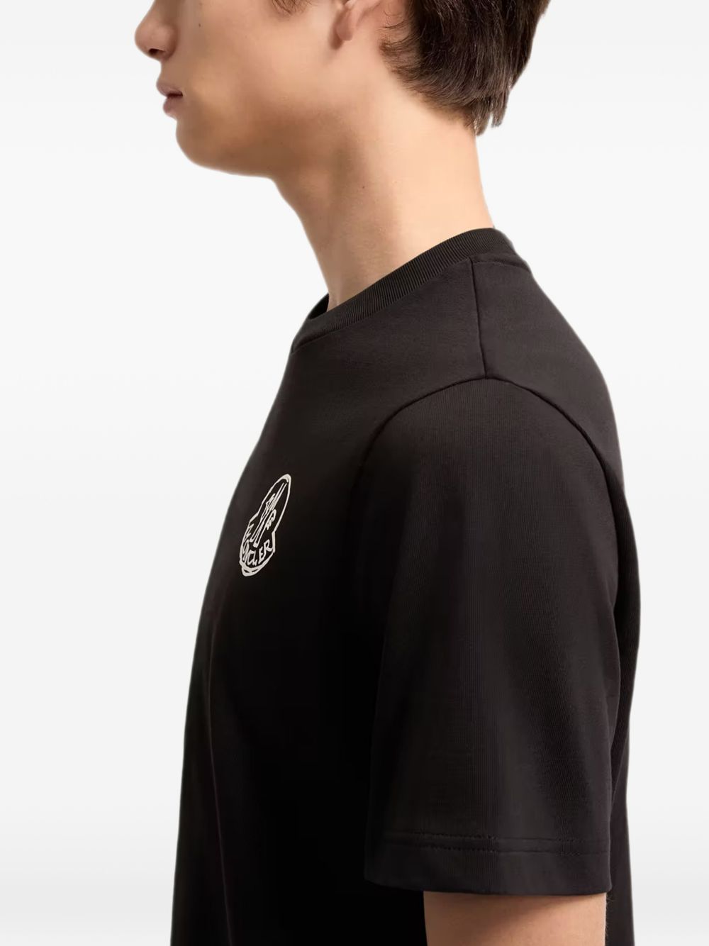 MONCLER T-shirt in jersey di cotone con patch logo