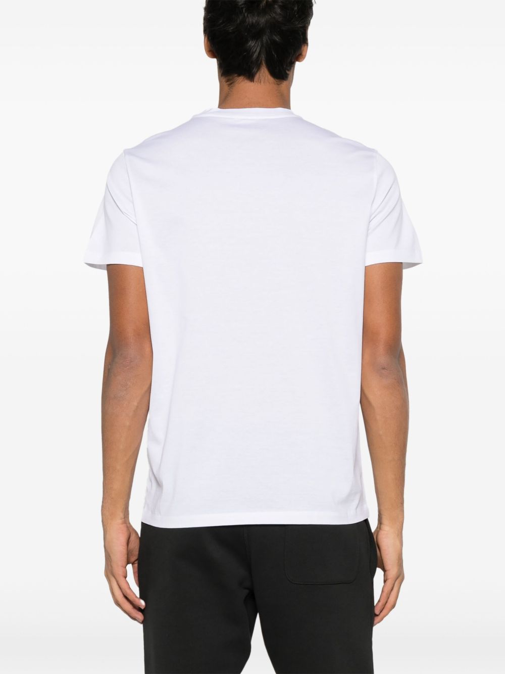 MONCLER T-shirt bianca in cotone con logo ricamato