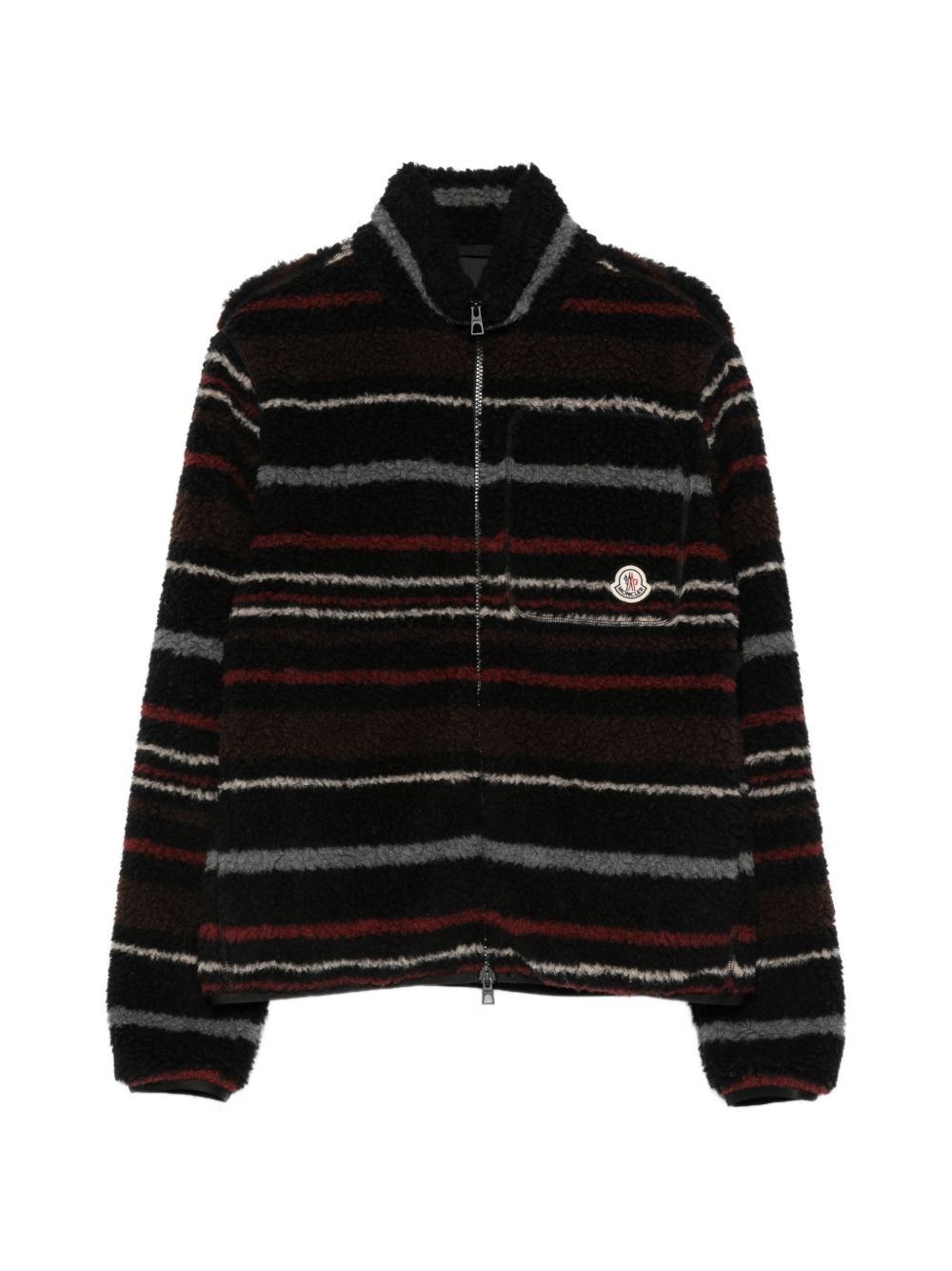 MONCLER Cardigan con cerniera a righe