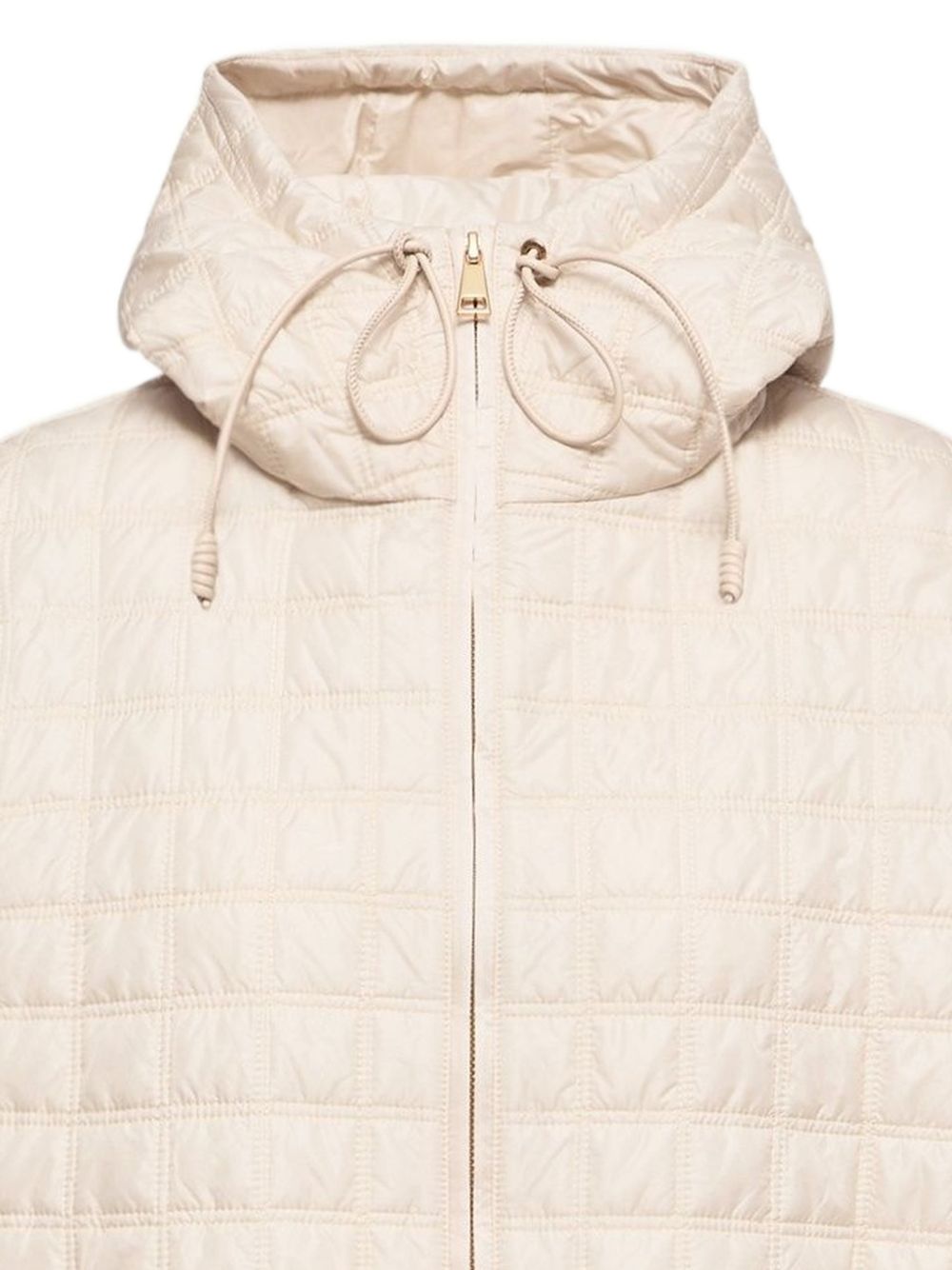 MONCLER Cappa trapuntata leggera beige chiaro con cappuccio