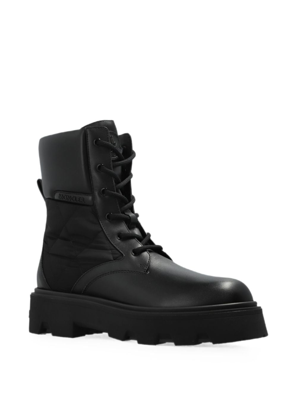 MONCLER Anfibi Aurea Ankle Boots neri impermeabili con suola carrarmato