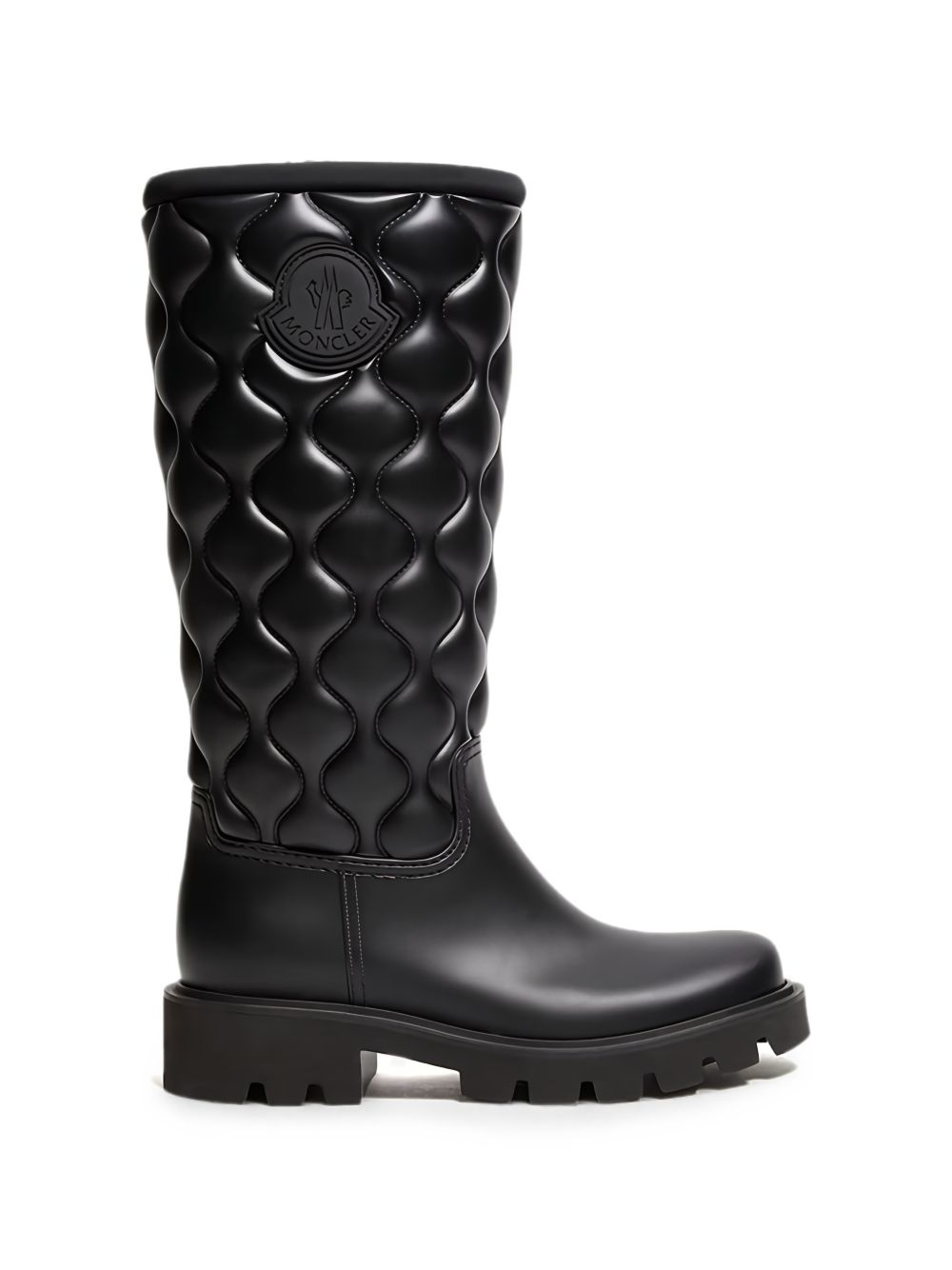 MONCLER Stivali Kickstream Quilt Rain Boots neri in gomma trapuntata