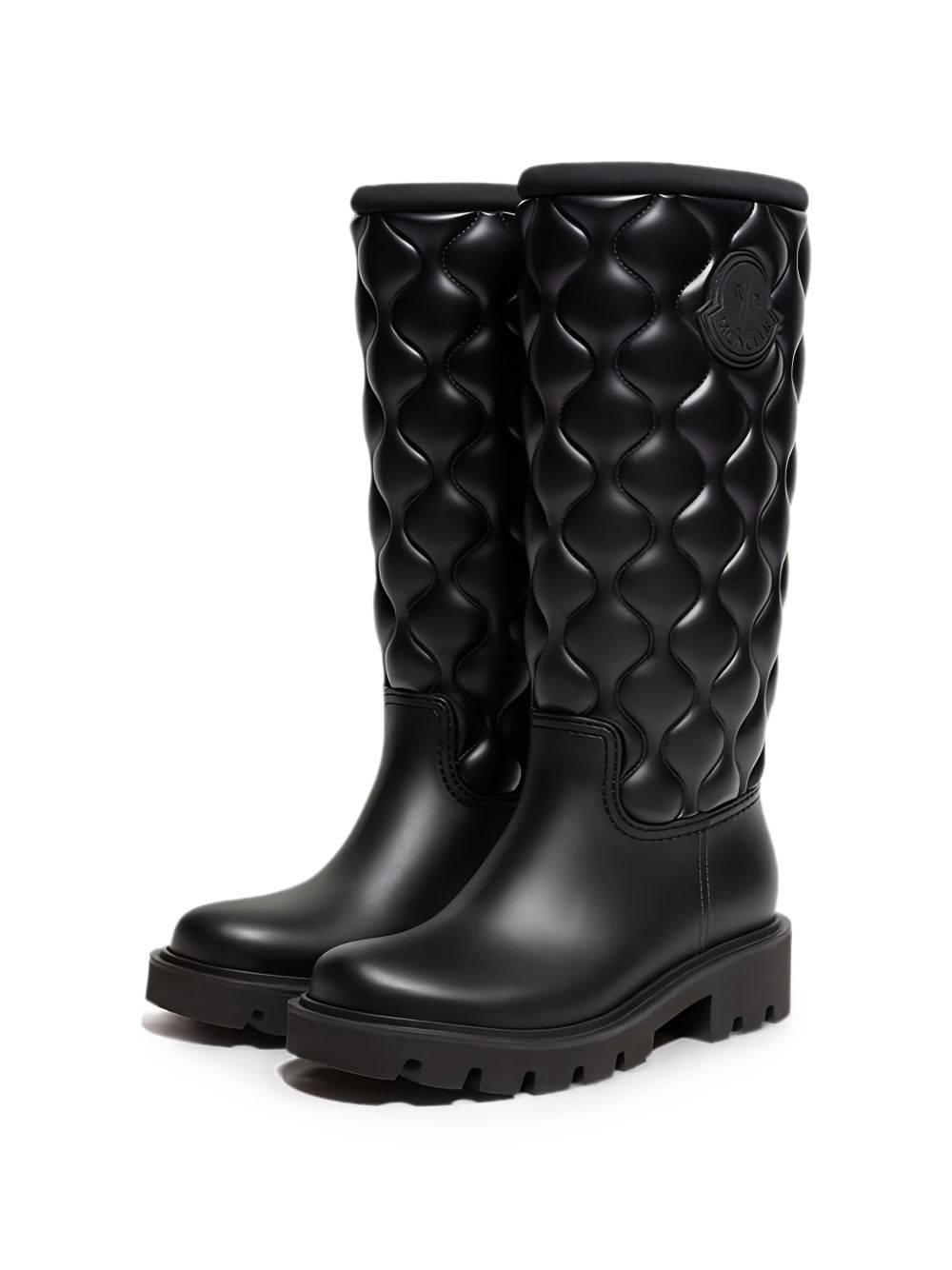 MONCLER Stivali Kickstream Quilt Rain Boots neri in gomma trapuntata