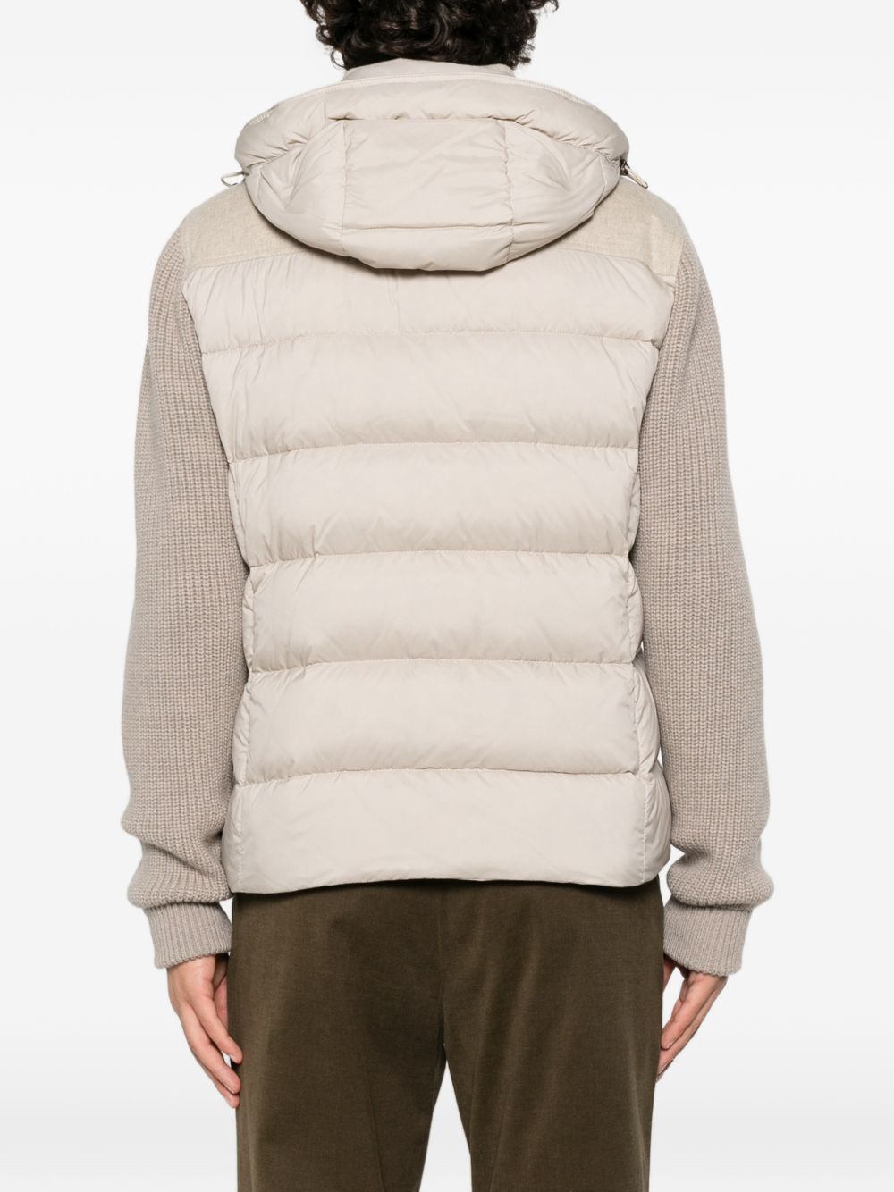 MOORER Piumino Allori beige con inserti in maglia