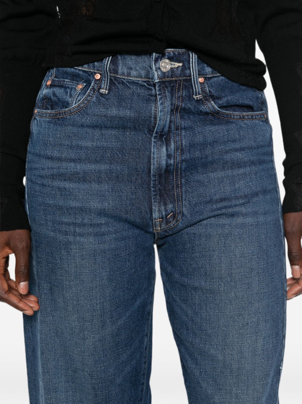MOTHER Jeans The Half Pipe Ankle modello barrel blu