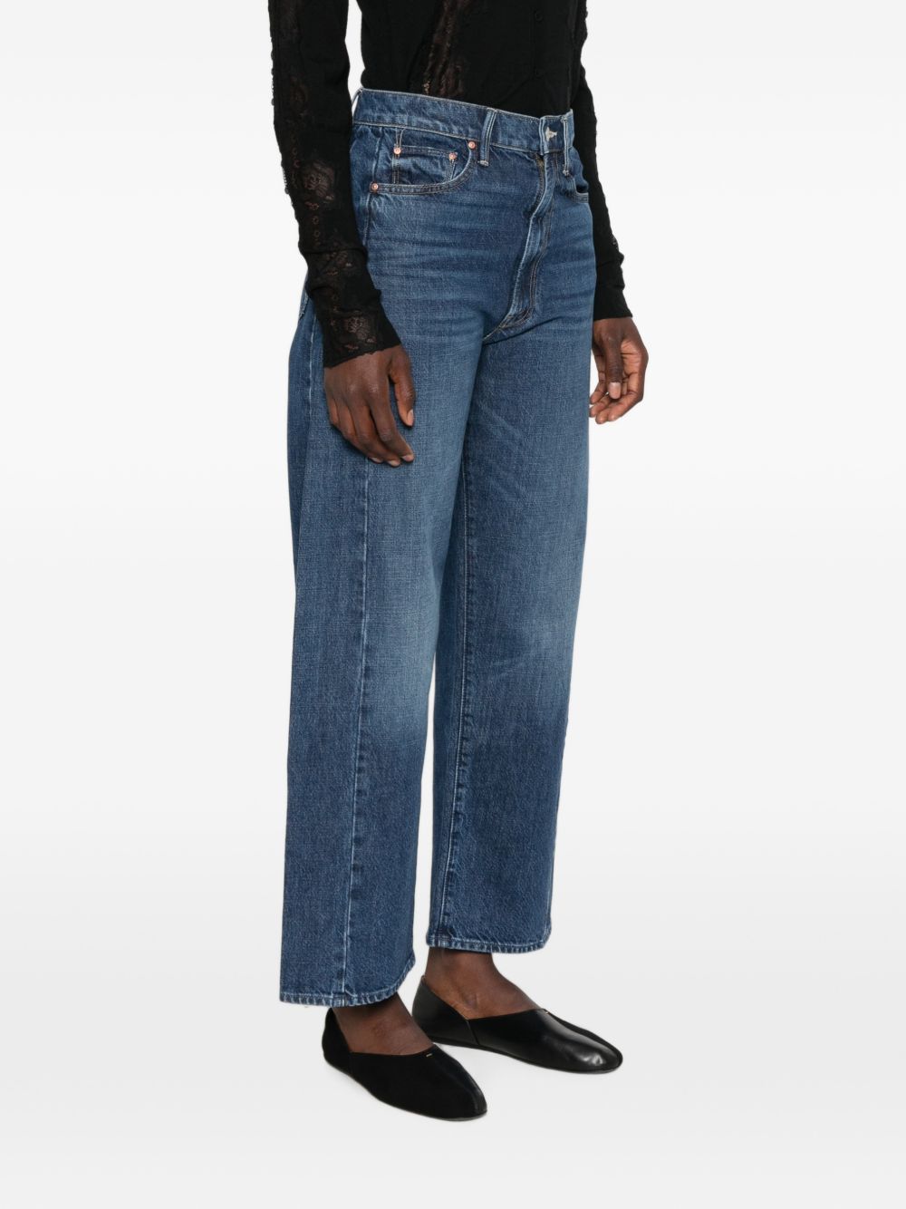 MOTHER Jeans The Half Pipe Ankle modello barrel blu