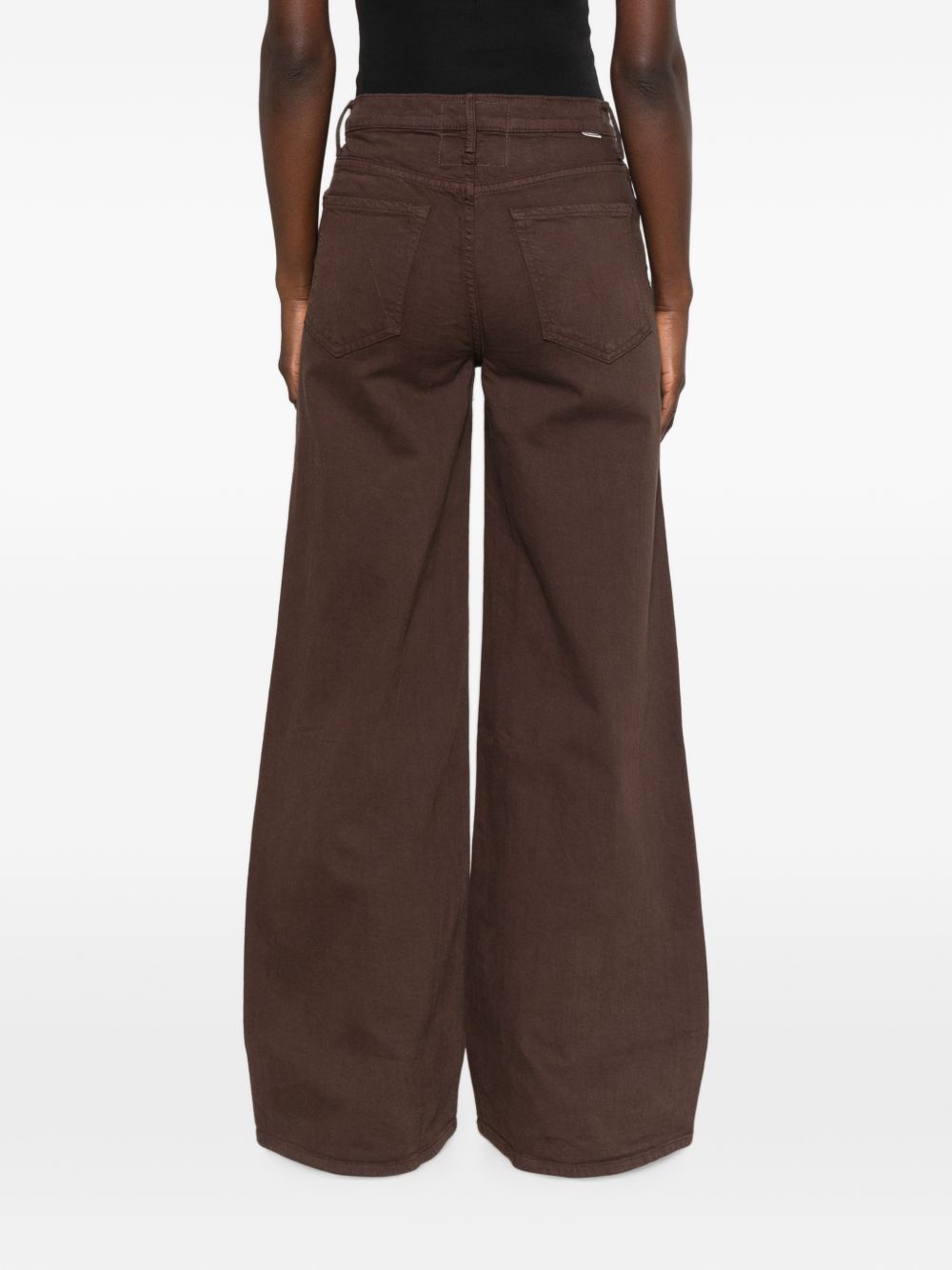 MOTHER Jeans The Undercover Sneak marroni a gamba larga