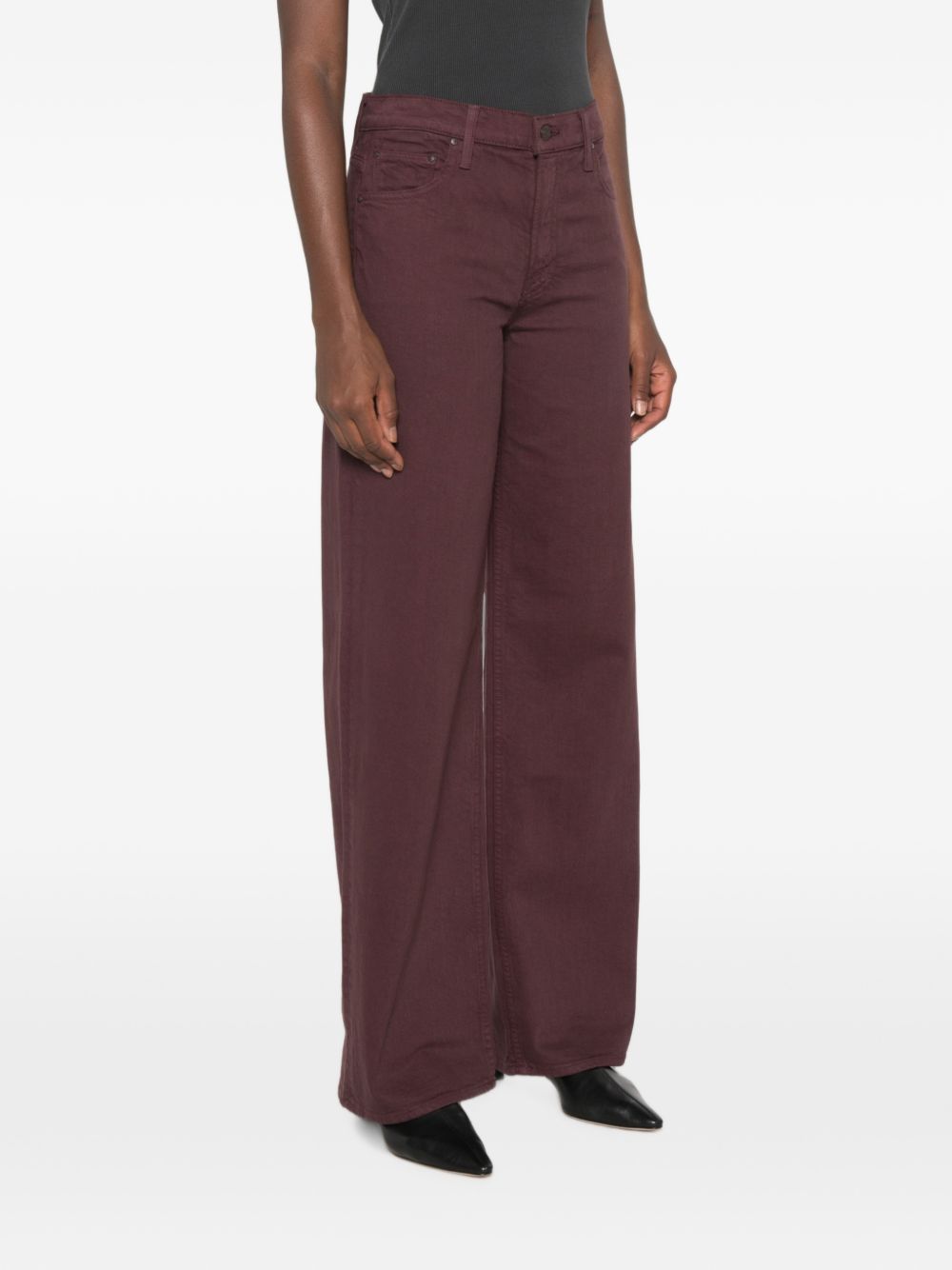 MOTHER Jeans The Rerun Zip Sneak marroni
