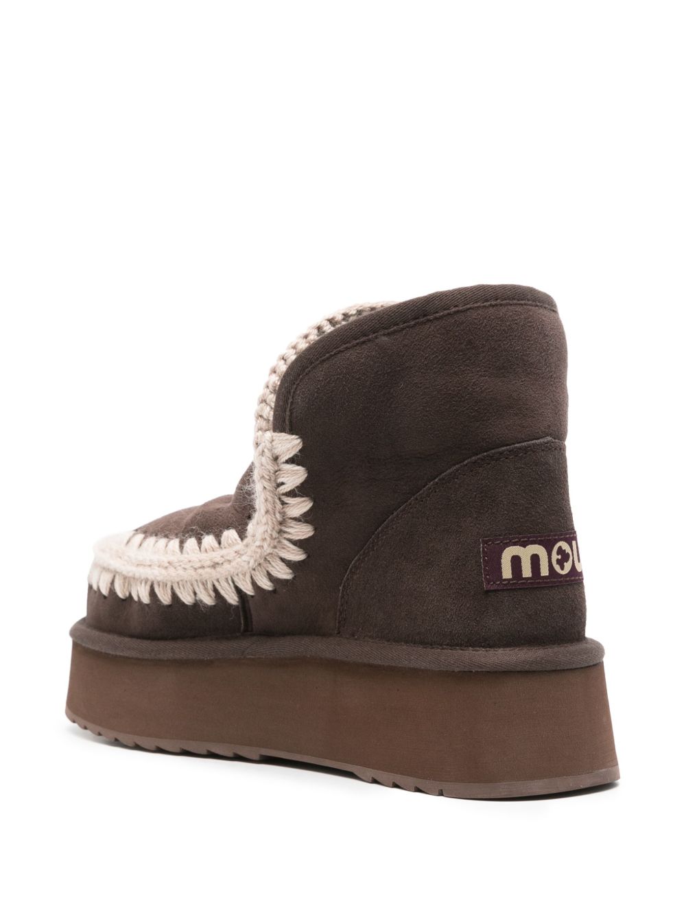 MOU Mini Eskimo Platform Stivaletti in Pelle Scamosciata e Montone