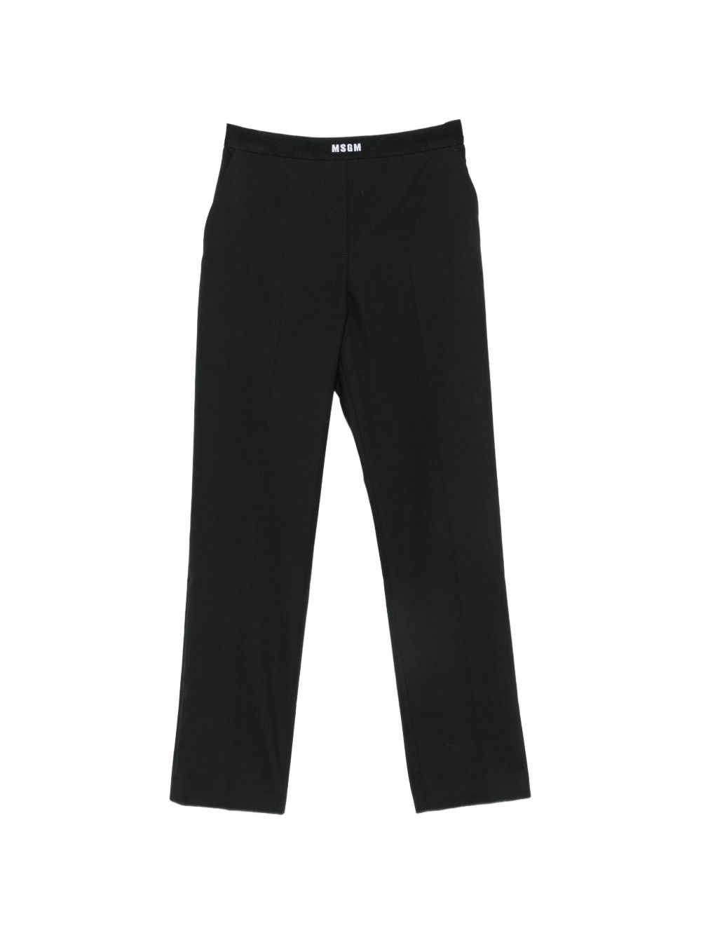 MSGM Pantaloni casual neri con logo ricamato in vita