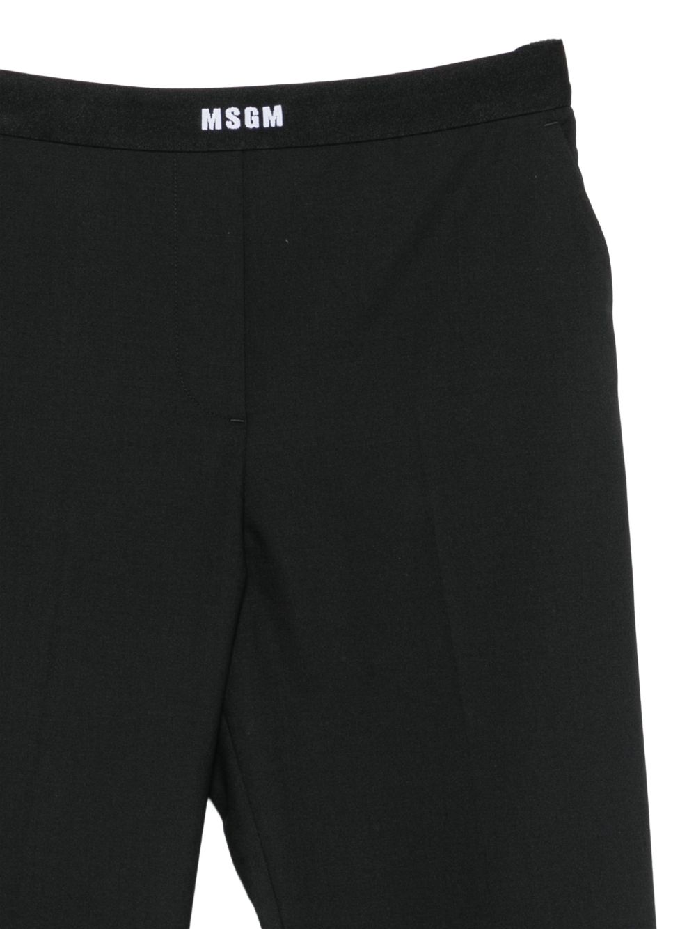 MSGM Pantaloni casual neri con logo ricamato in vita