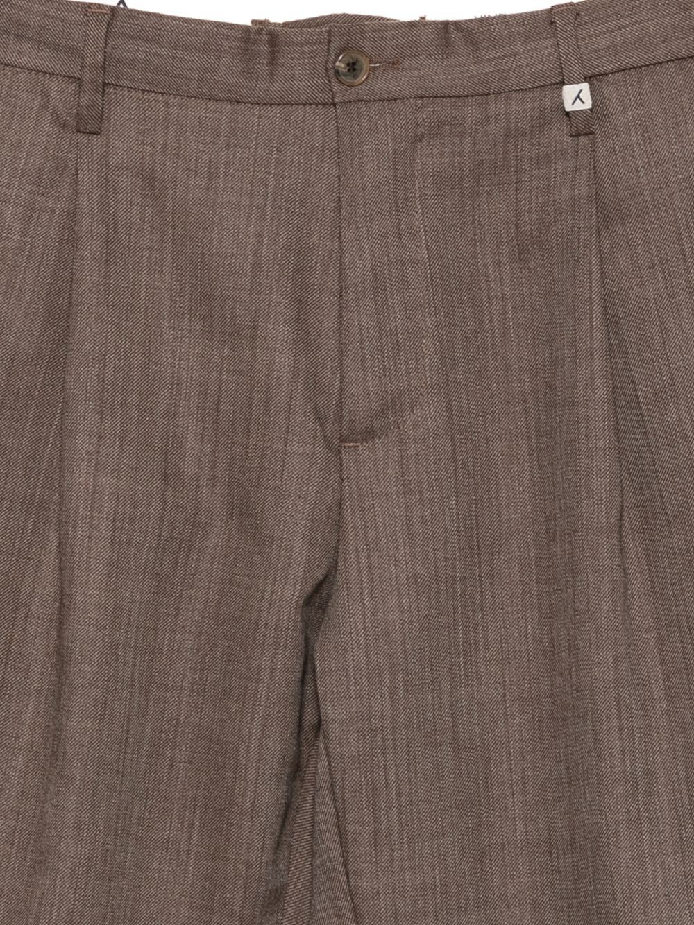 MYTHS Pantaloni marrone chiaro in lana con pinces