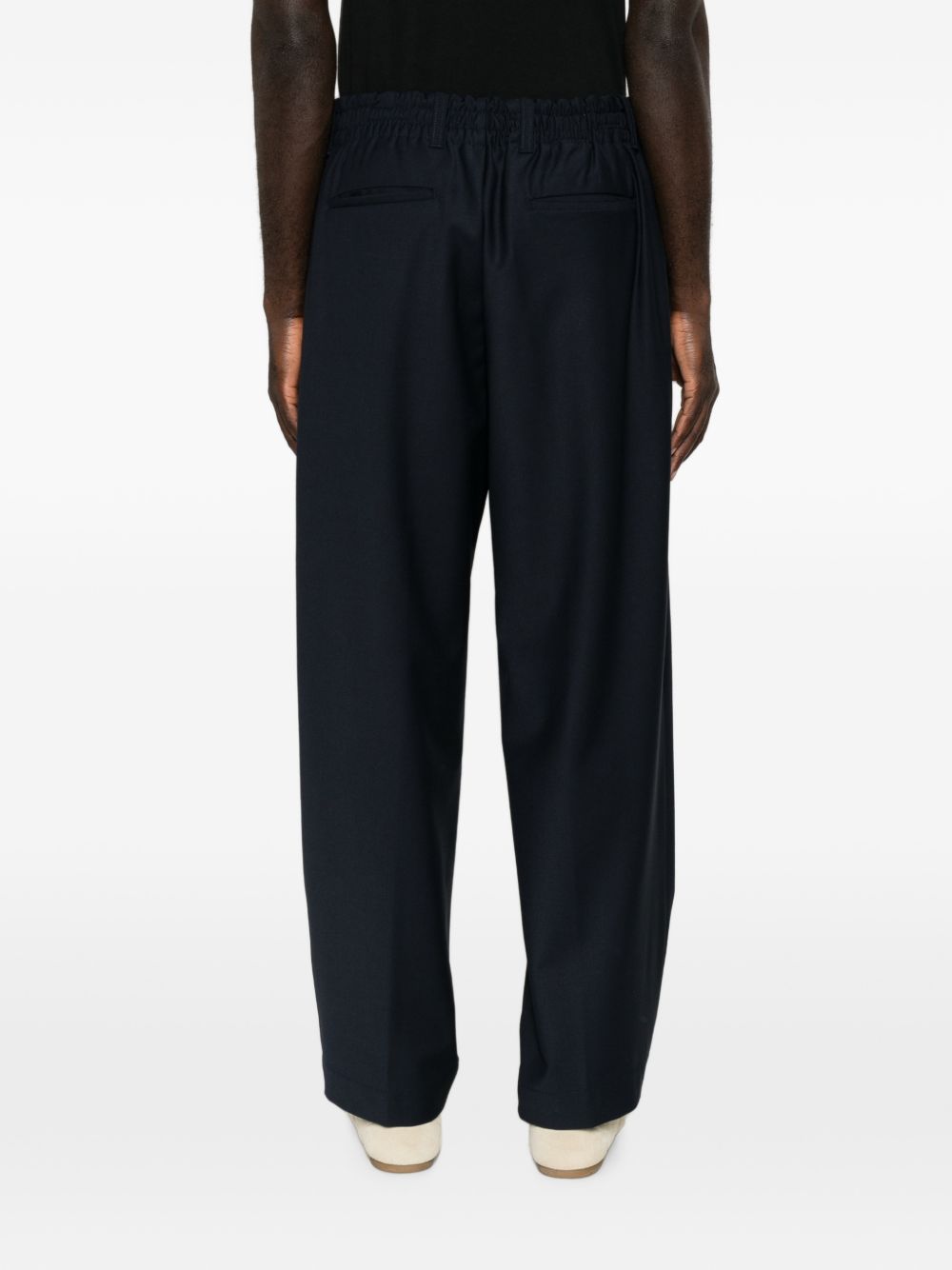MYTHS Pantaloni blu in misto lana