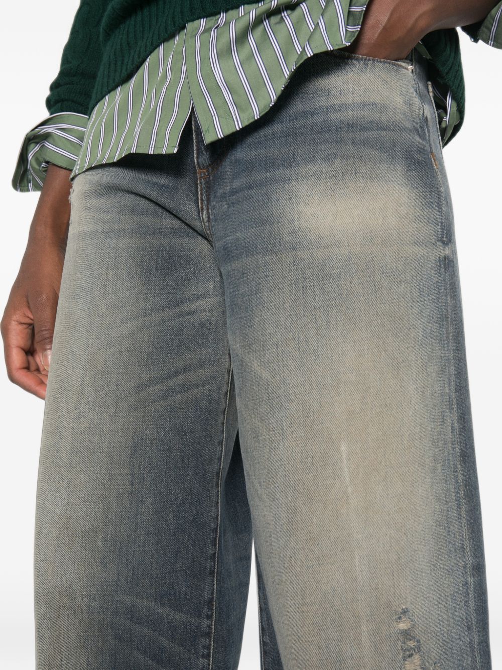 NINE IN THE MORNING Jeans Gea wide leg in denim blu