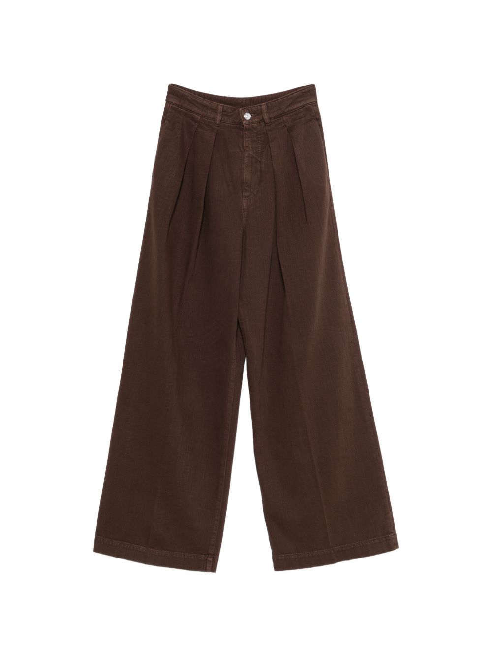 NINE IN THE MORNING Pantaloni marroni Giordana in cotone con tasche