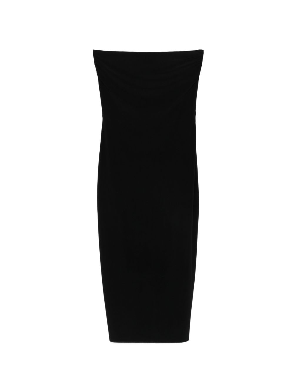NORMA KAMALI Abito midi nero elasticizzato senza spalline