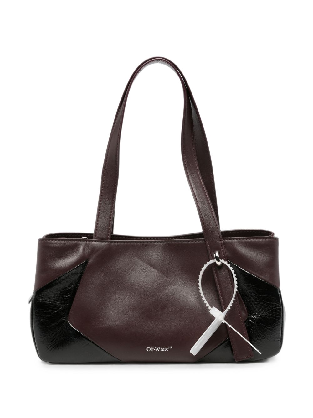 OFF WHITE Borsa a spalla bordeaux con logo