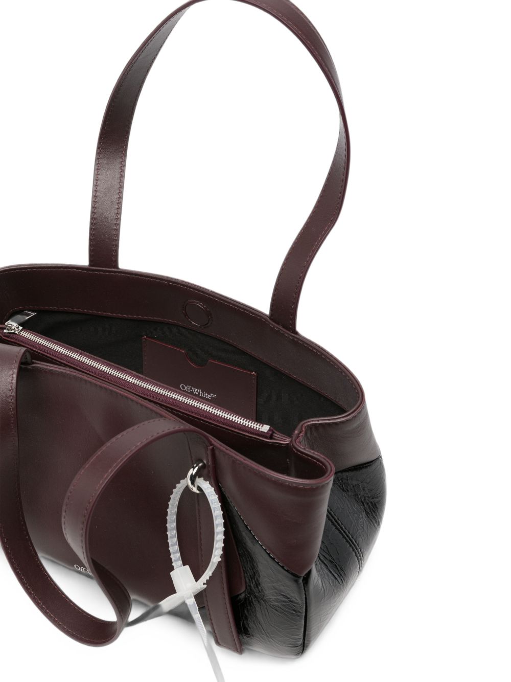OFF WHITE Borsa a spalla bordeaux con logo