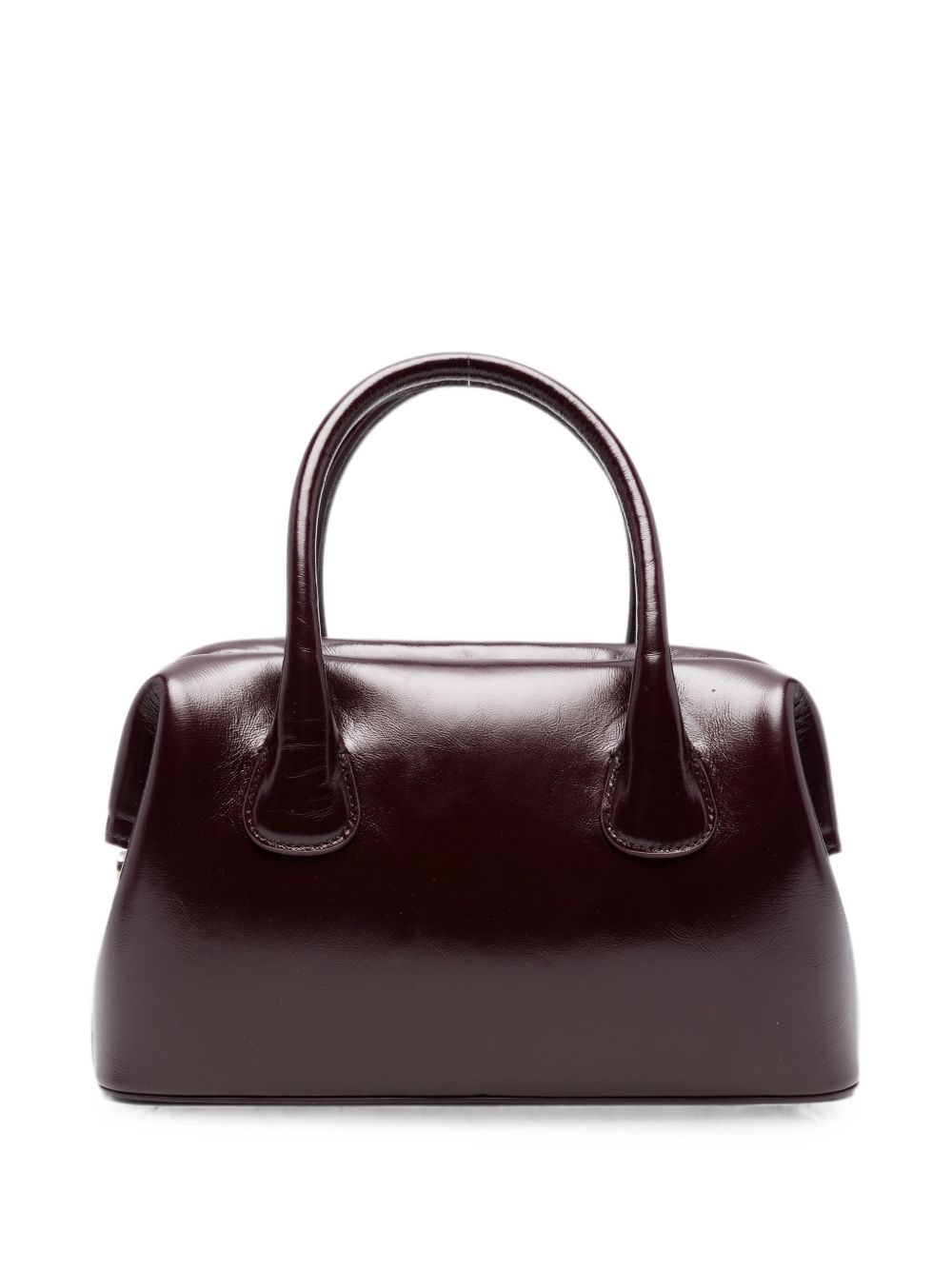 OSOI Borsa a spalla Boat Brot in pelle lucida bordeaux