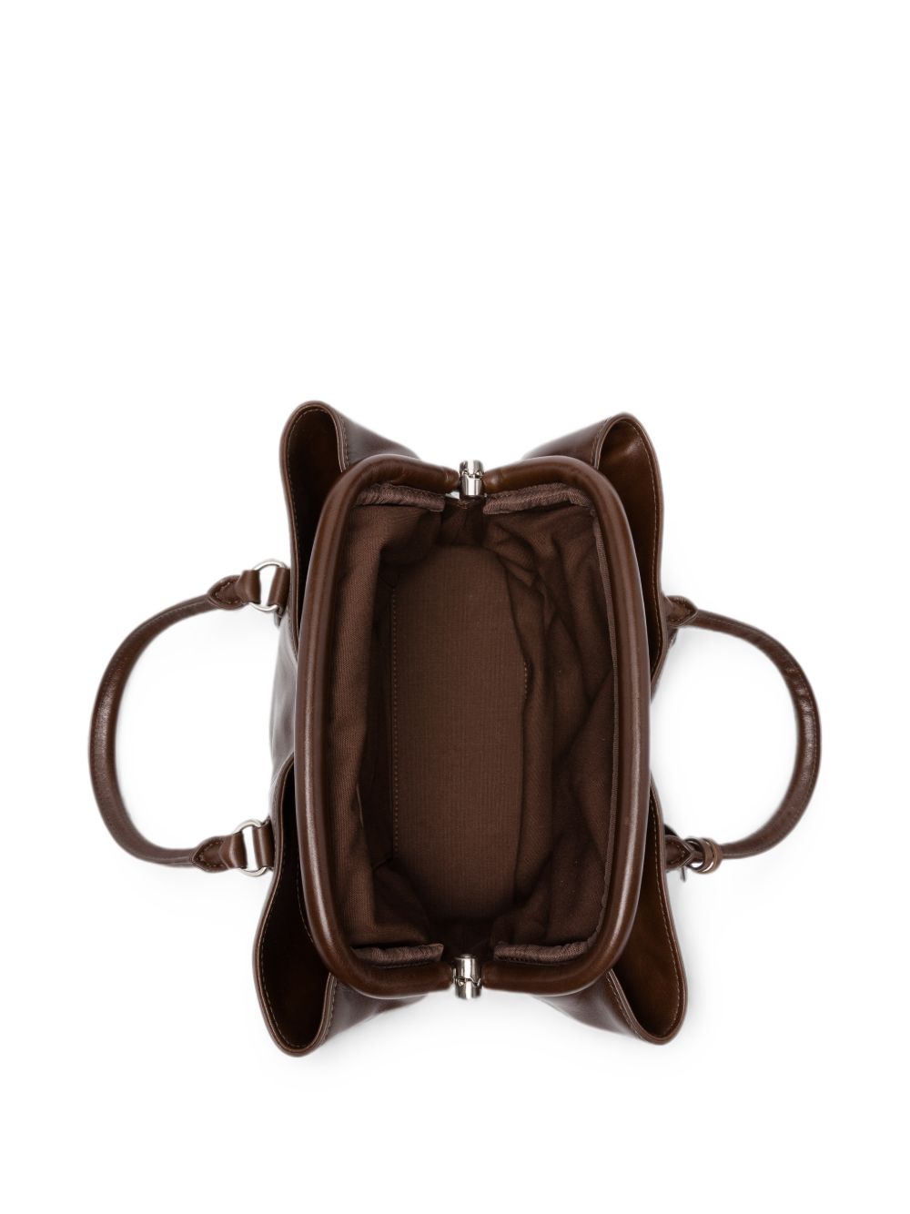 OSOI Borsa Shell Brot Mini in pelle lucida marrone