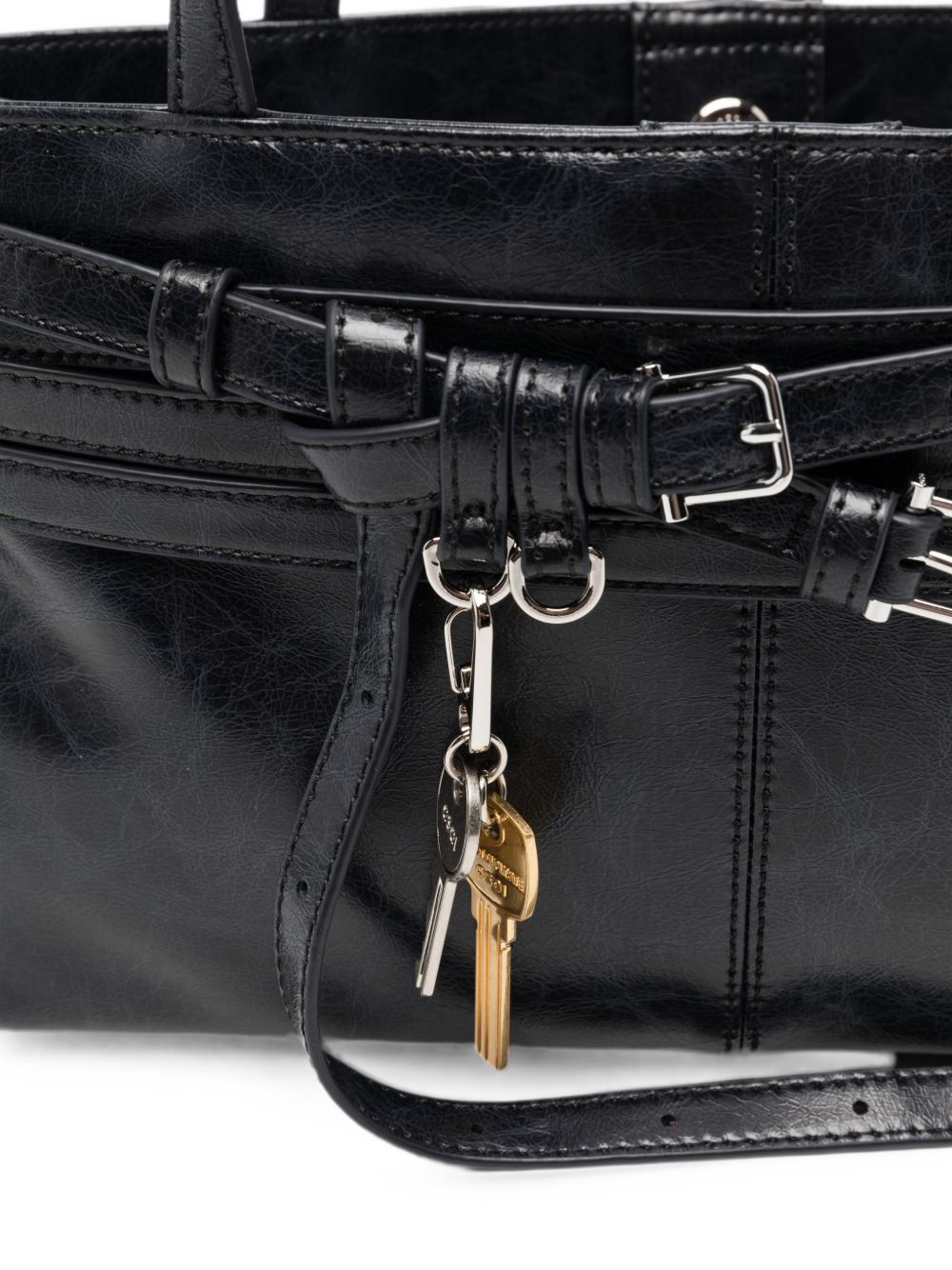 OSOI Borsa Shoulder Brocle in pelle lucida nera