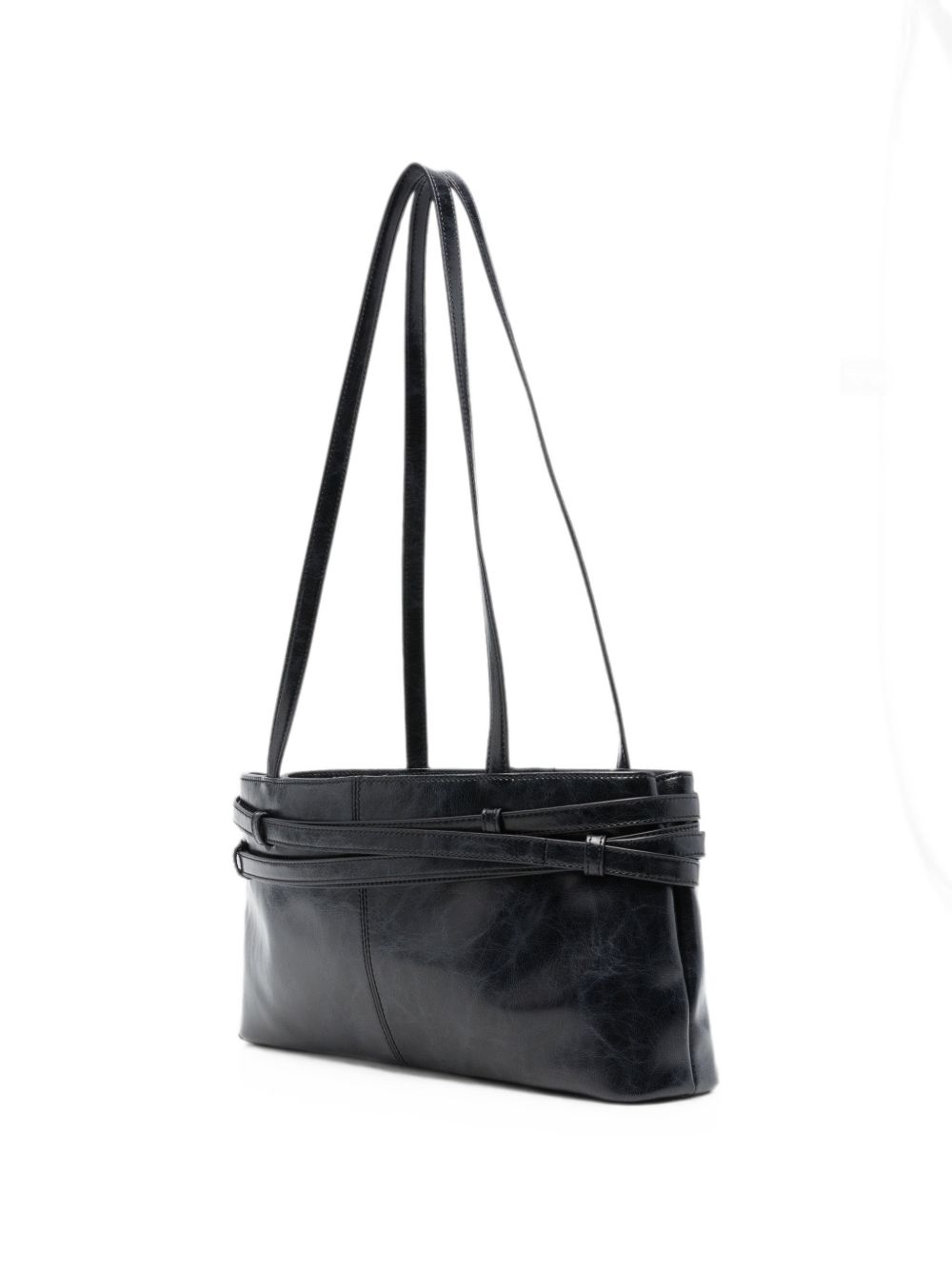OSOI Borsa Shoulder Brocle in pelle lucida nera