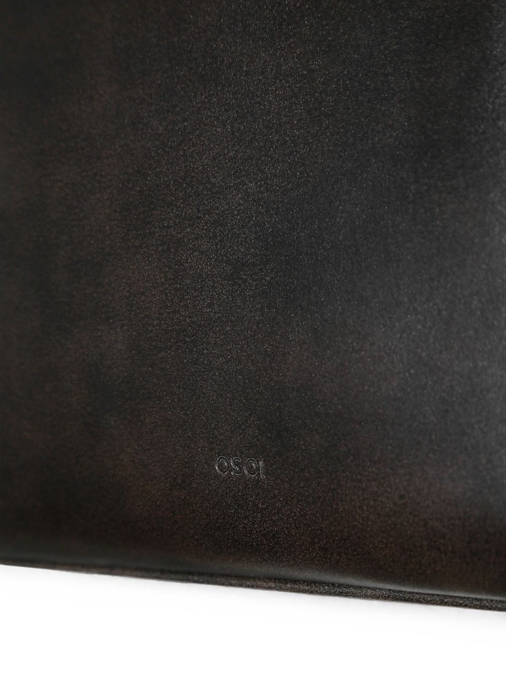 OSOI Tote Brocle Mini in pelle lucida marrone scuro dal