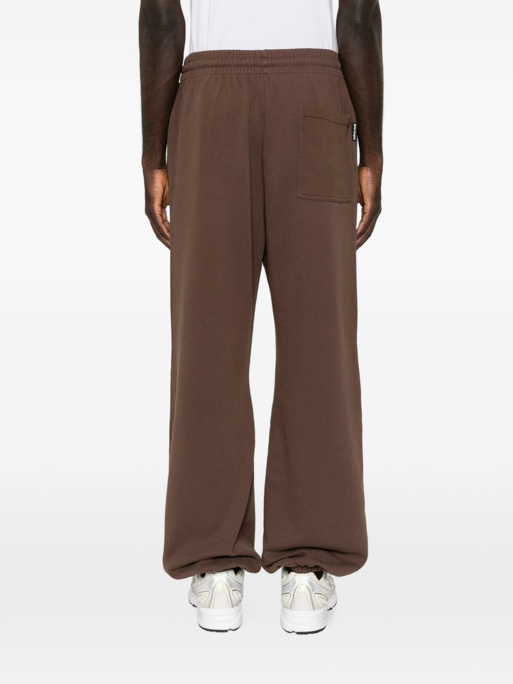 PALM ANGELS Pantaloni della tuta casual marroni con logo in vita