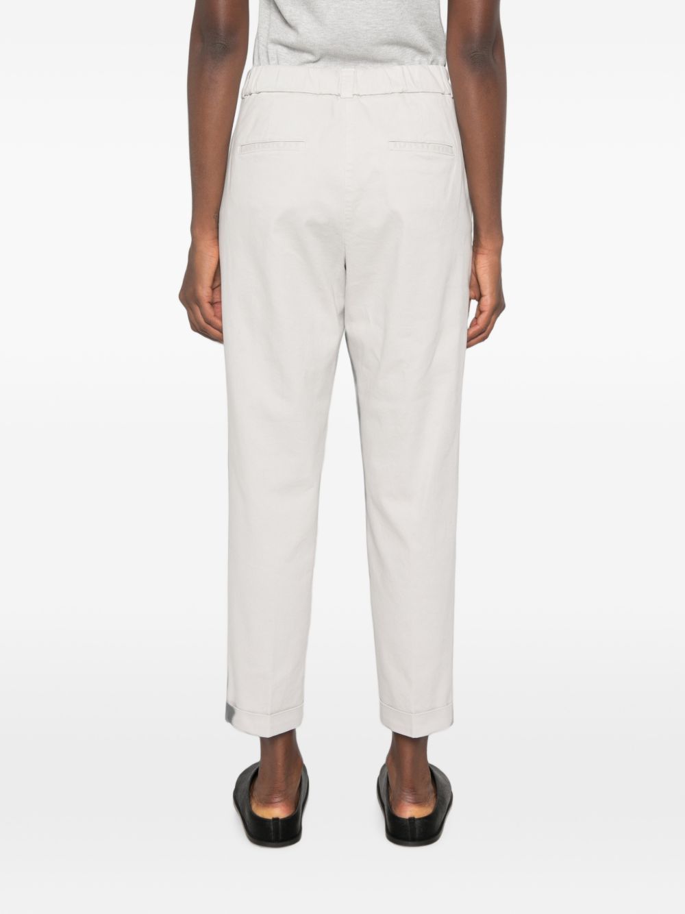 PESERICO Pantaloni in cotone elasticizzato grigio chiaro