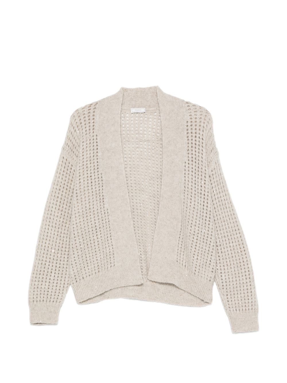 PESERICO Cardigan beige in lana a maglia larga