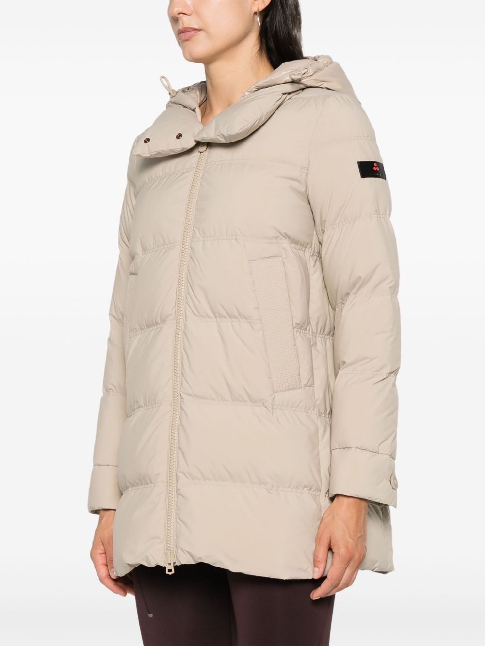 PEUTEREY Piumino Unix trapuntato beige con cappuccio e chiusura con zip