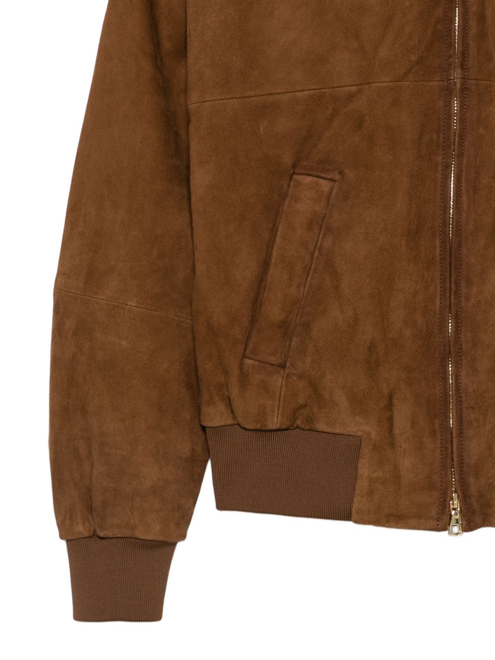 PEUTEREY Giacca in pelle scamosciata color tabacco