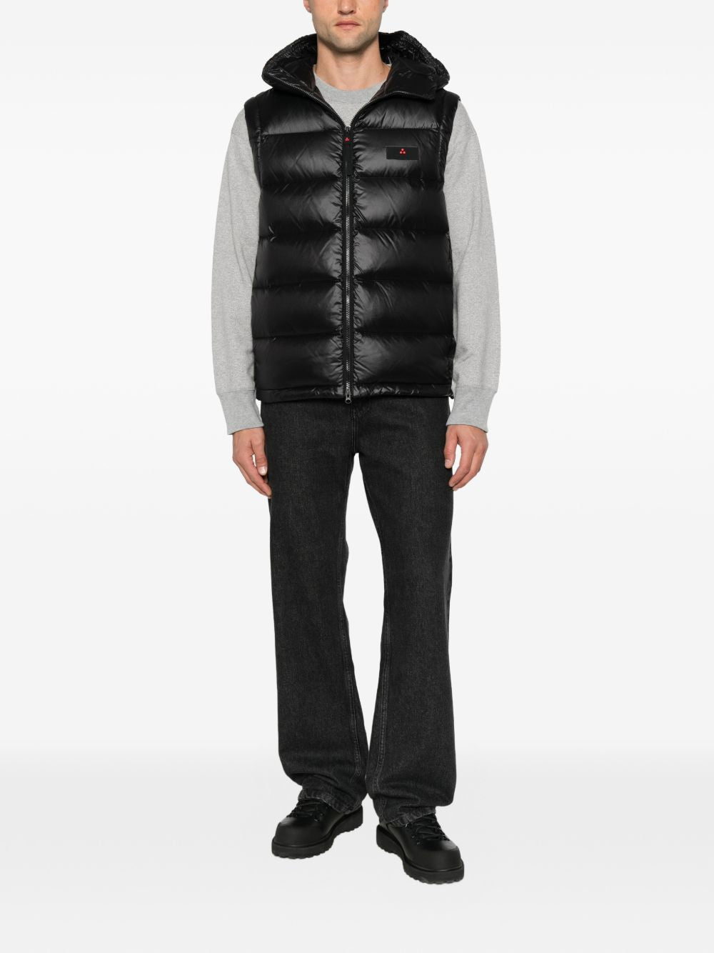 PEUTEREY Gilet imbottito con cappuccio nero