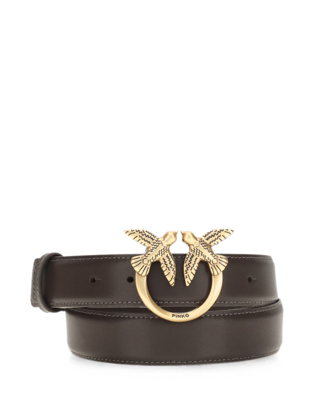 PINKO Cintura nera con fibbia dorata Love Berry elegante