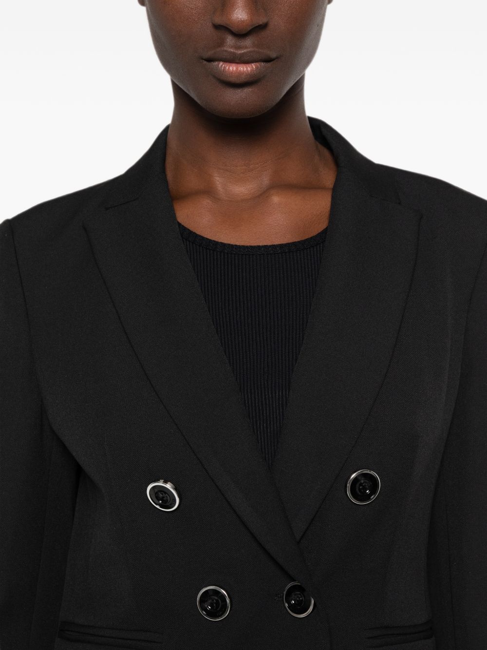 PINKO Giacca blazer nera doppiopetto con tasche