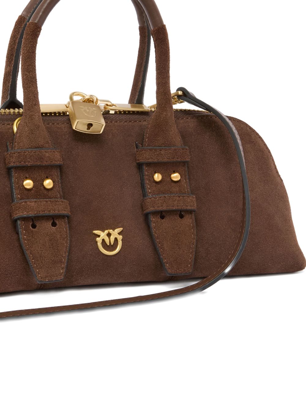 PINKO Borsa Bowling Horizon in suede marrone