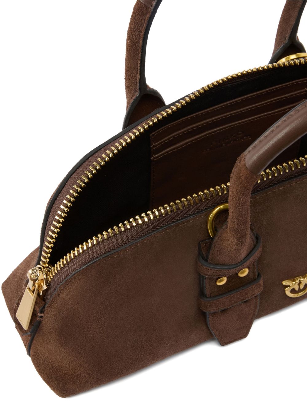PINKO Borsa Bowling Horizon in suede marrone