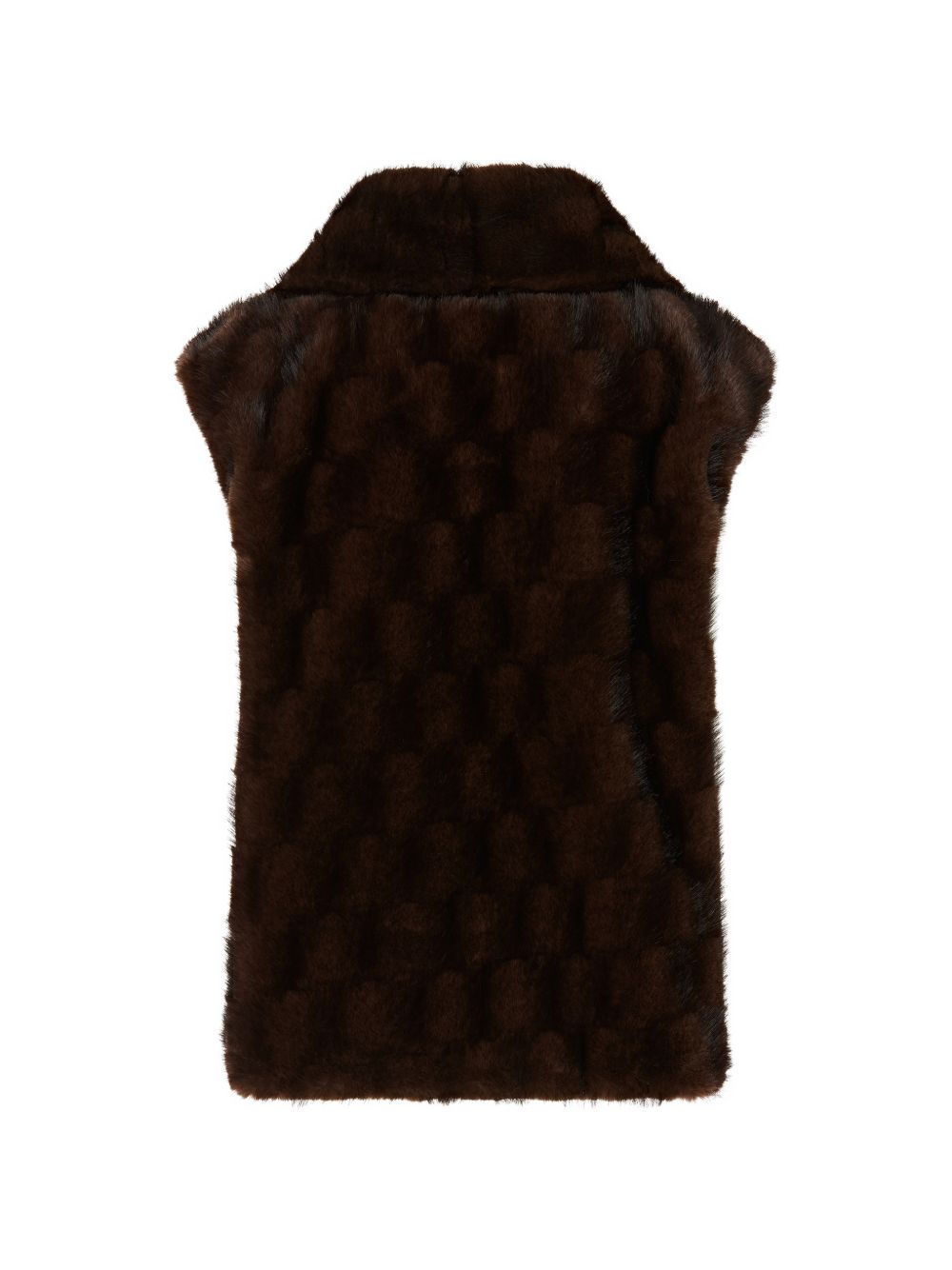 PINKO Gilet Glossina in ecopelliccia marrone con zip