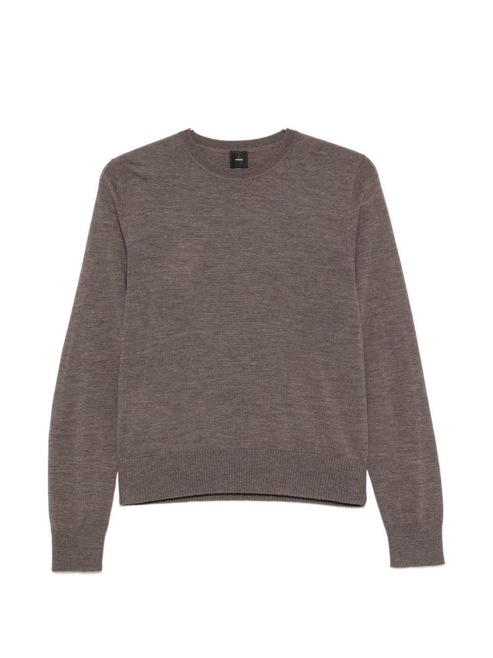 PINKO Maglia girocollo Lourdes in lana marrone tortora