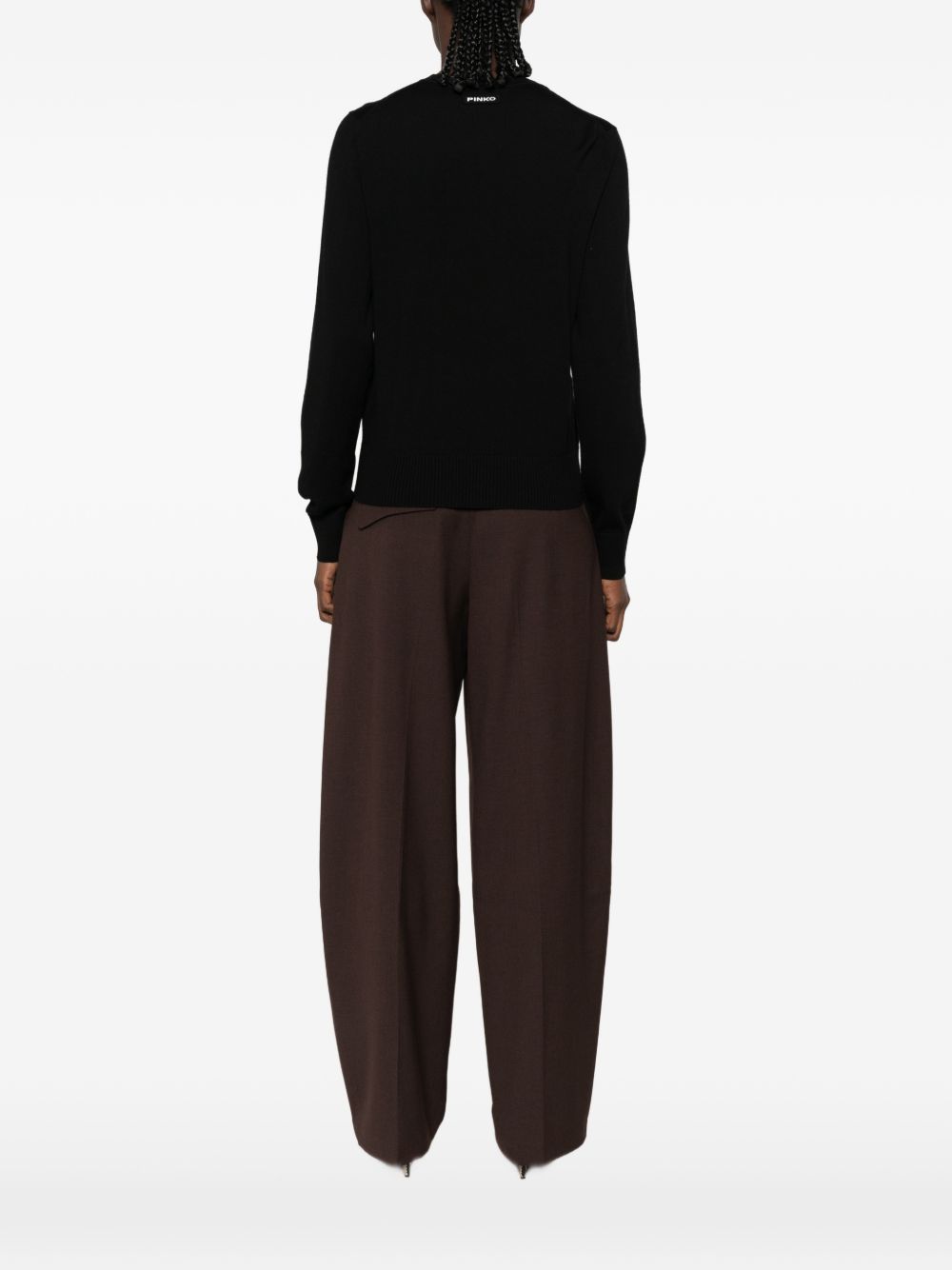 PINKO Maglia girocollo Lourdes in lana nera