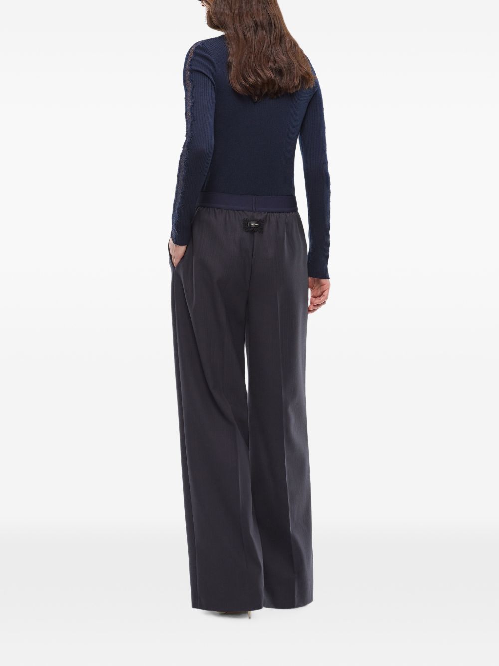 PINKO Pantaloni gessati Phaius con elastico in vita