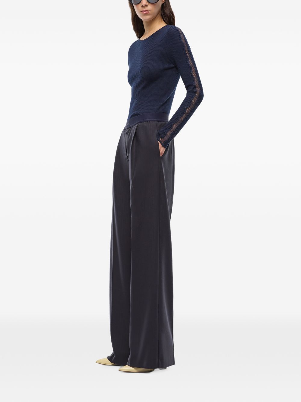 PINKO Pantaloni gessati Phaius con elastico in vita