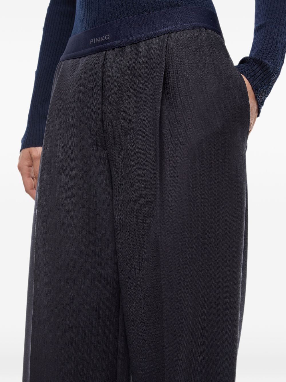 PINKO Pantaloni gessati Phaius con elastico in vita
