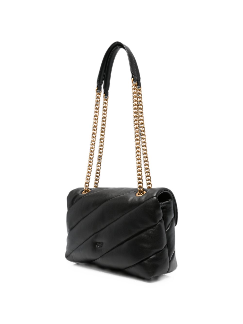 PINKO Borsa nera Love Puff Classic trapuntata con fibbia dorata