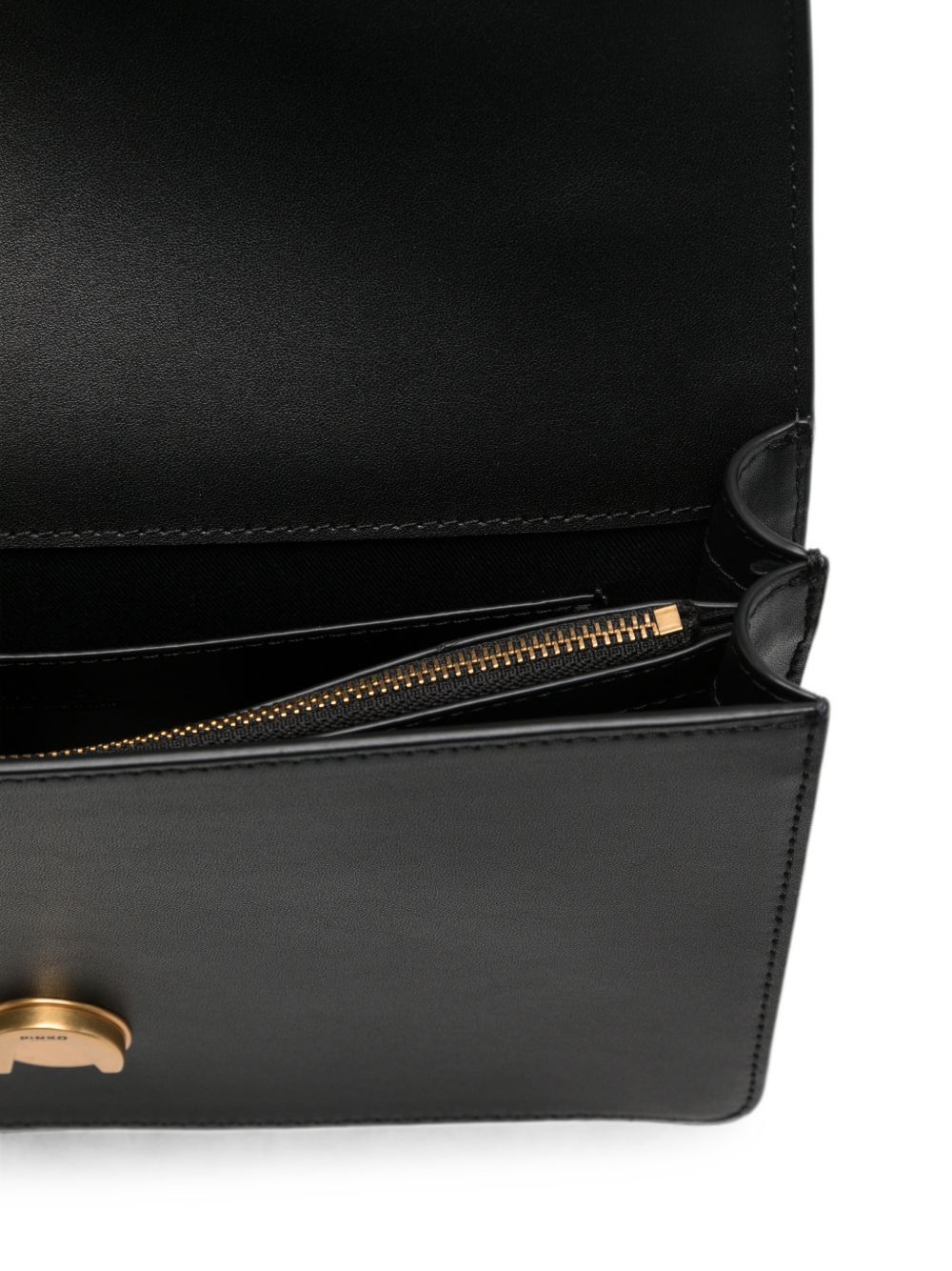 PINKO Borsa a mano con tracolla Love One Classic in pelle nera
