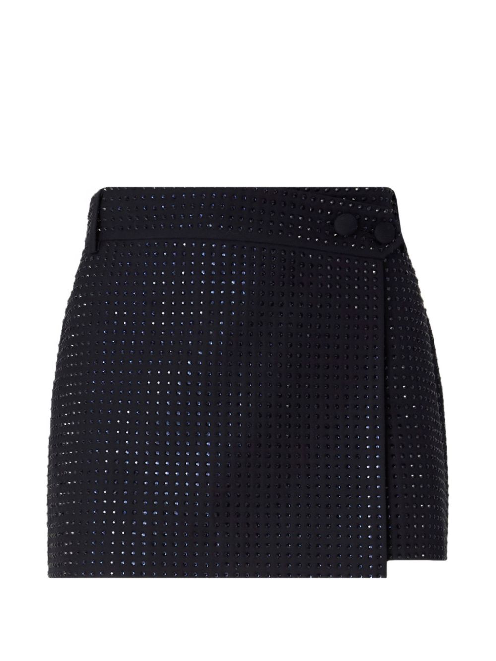 PINKO Minigonna a ventaglio blu Soave con strass