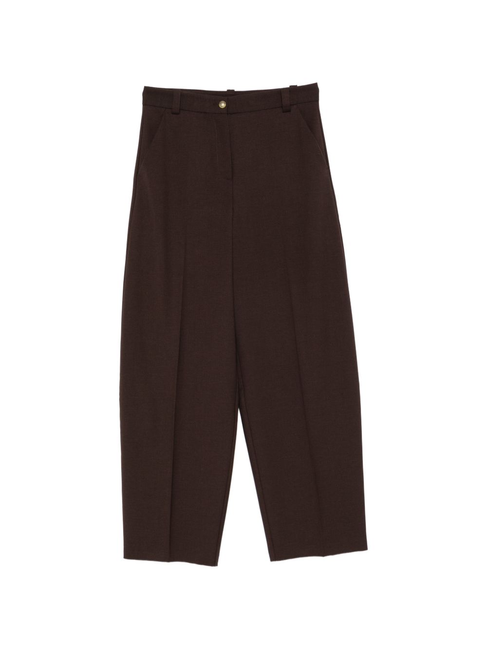 PINKO Pantaloni marroni Balbino casual eleganti a vita alta e wide leg
