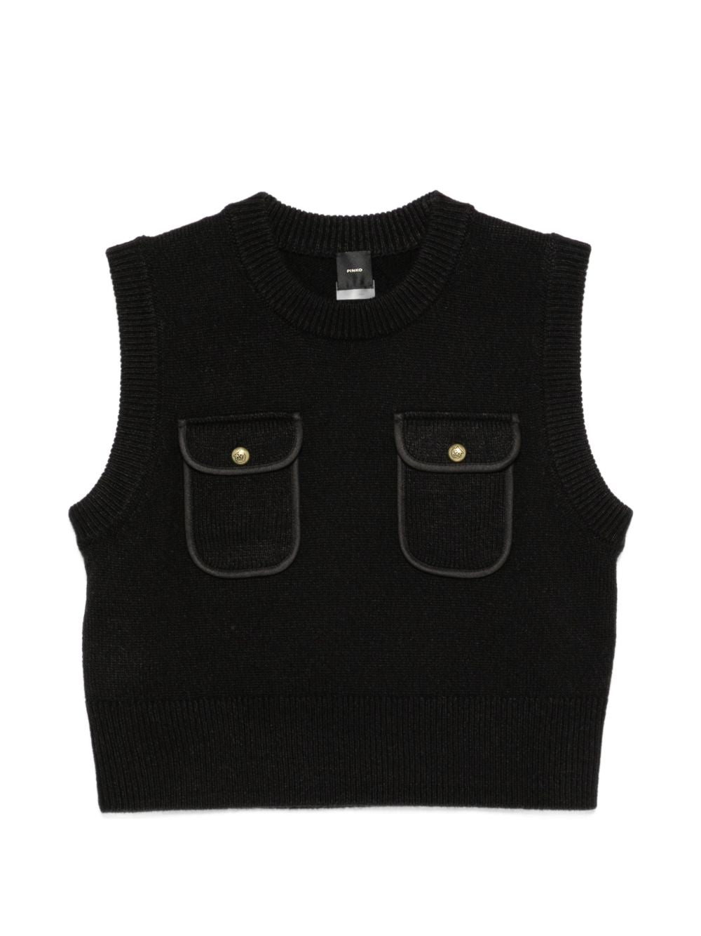 PINKO Gilet nero Belato con tasche